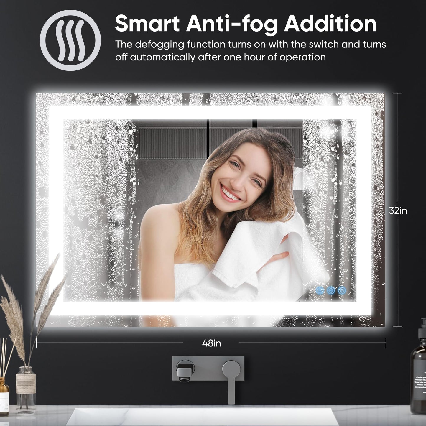 Antok 36x48 LED Bathroom Mirror