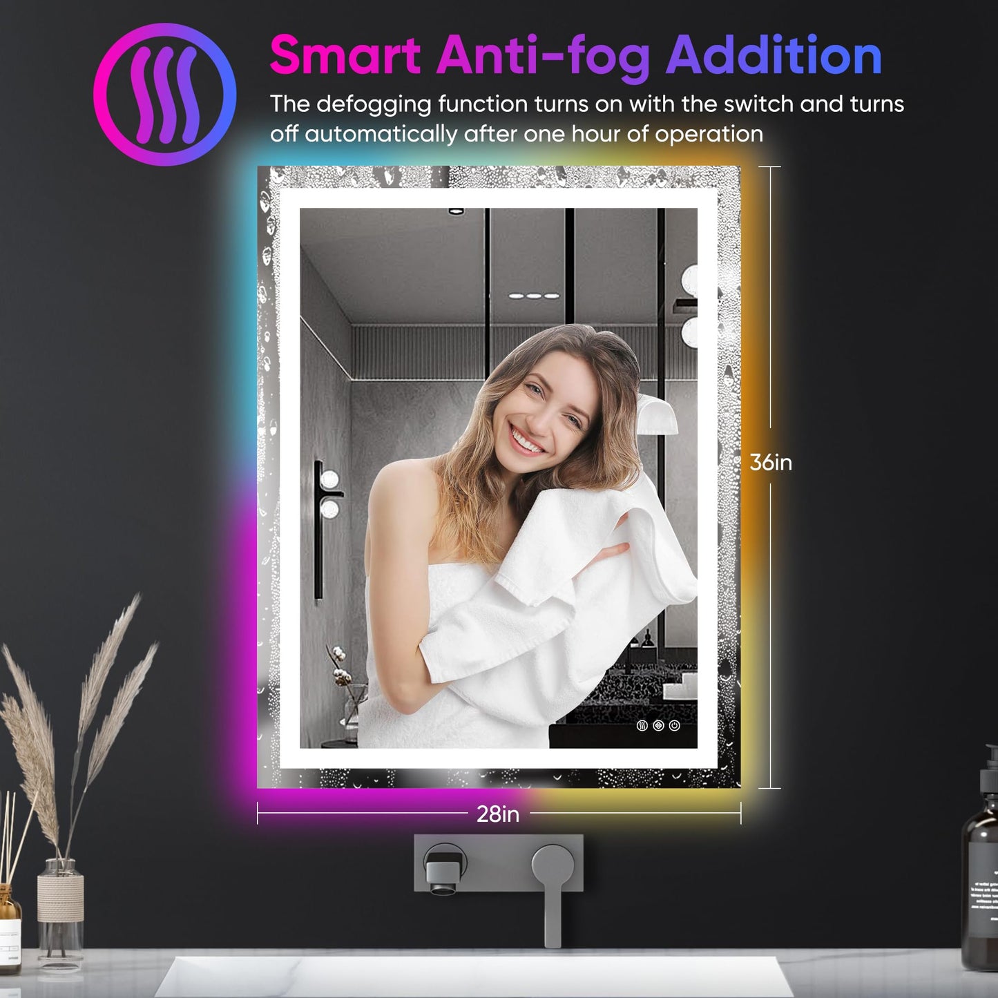 Antok 36x48 LED Bathroom Mirror