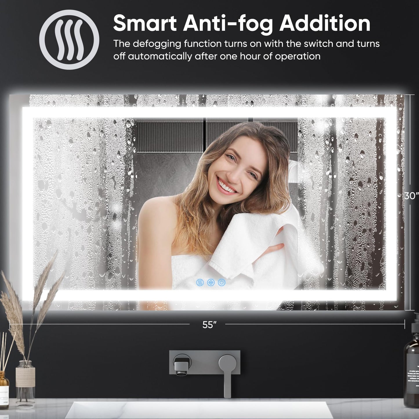 Antok 36x48 LED Bathroom Mirror