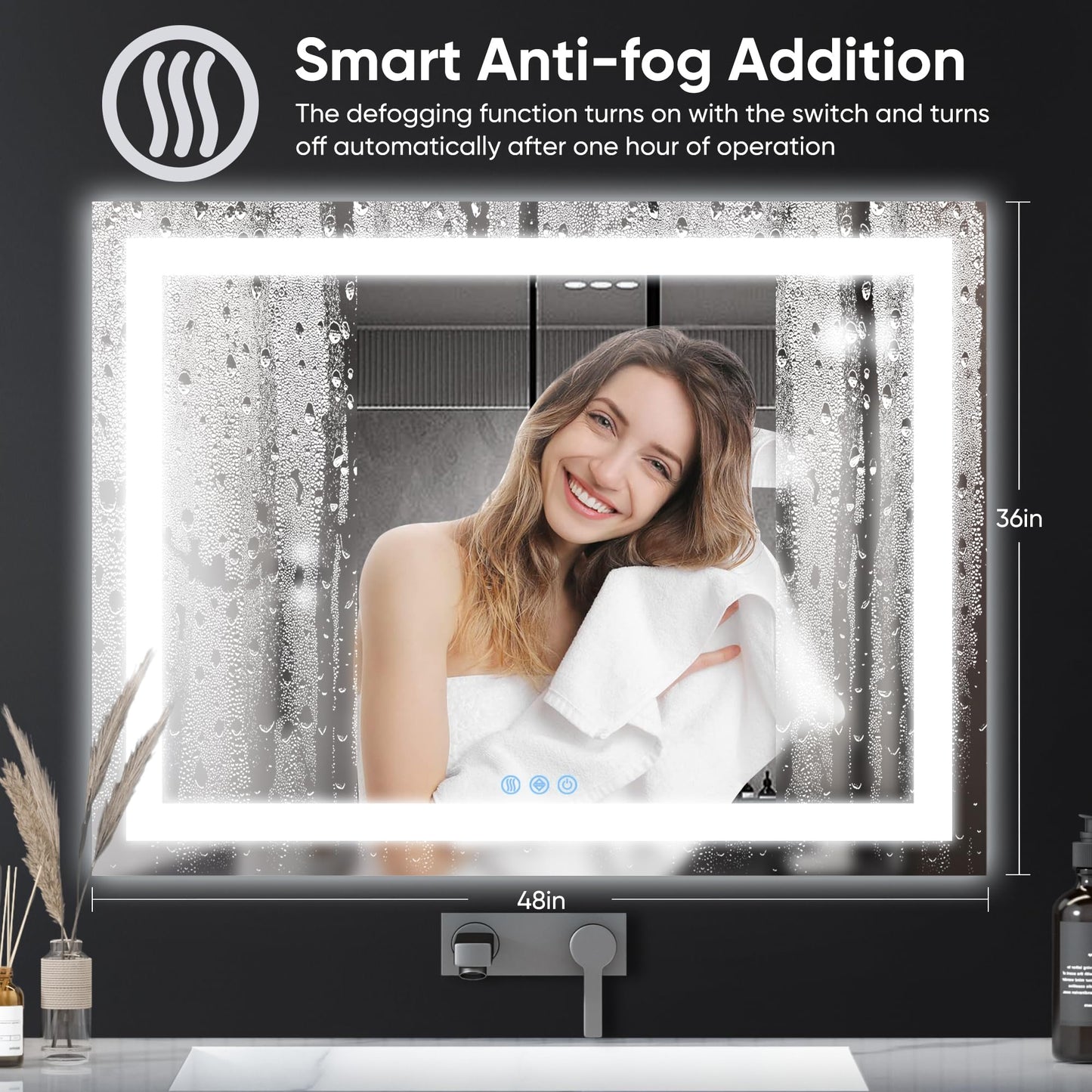 Antok 36x48 LED Bathroom Mirror