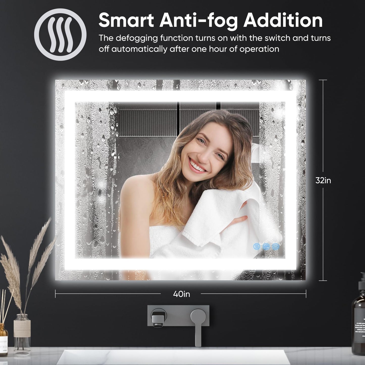 Antok 36x48 LED Bathroom Mirror