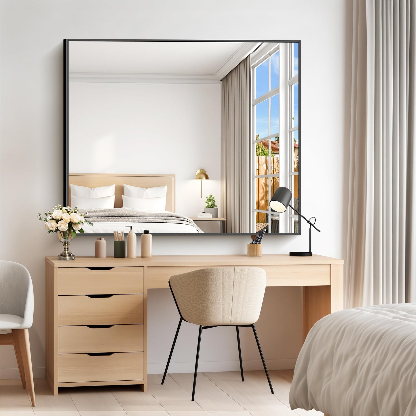 40x48 Black Bathroom Mirror