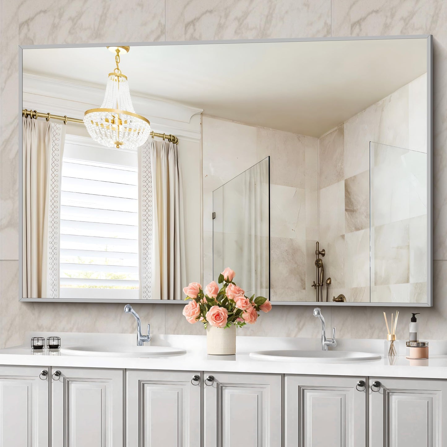40x48 Black Bathroom Mirror