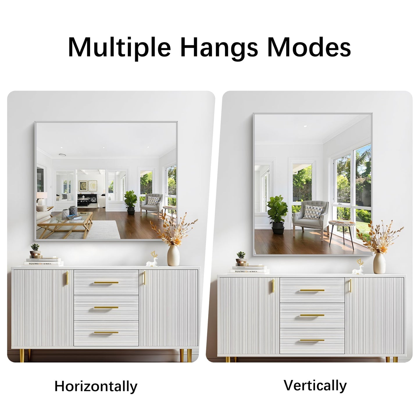 40x48 Black Bathroom Mirror