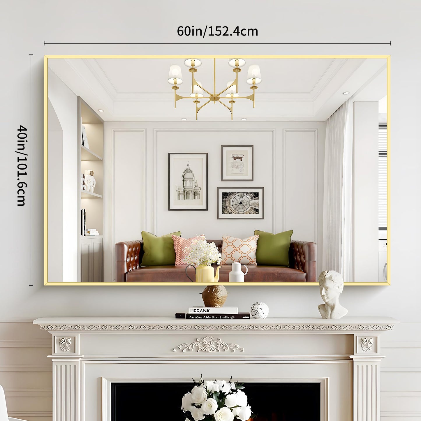 40x48 Black Bathroom Mirror