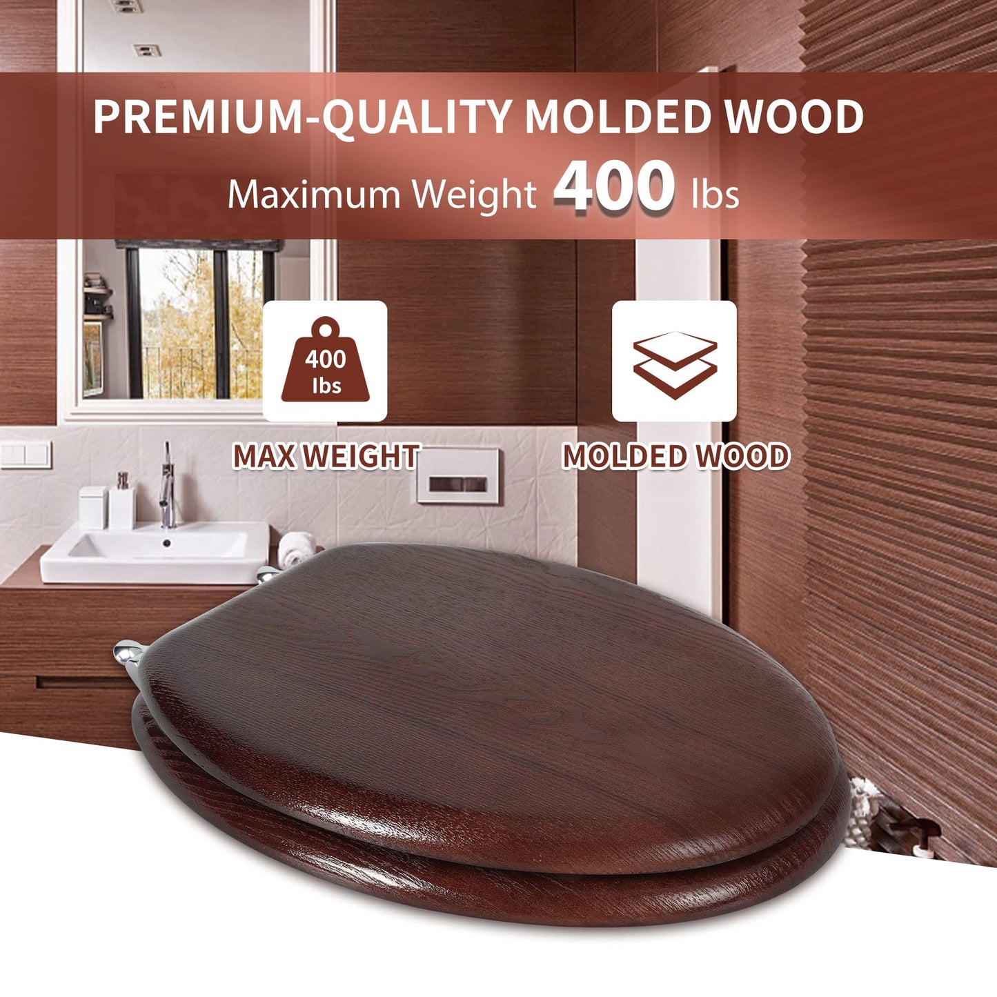 Angel Shield Wood Toilet Seat