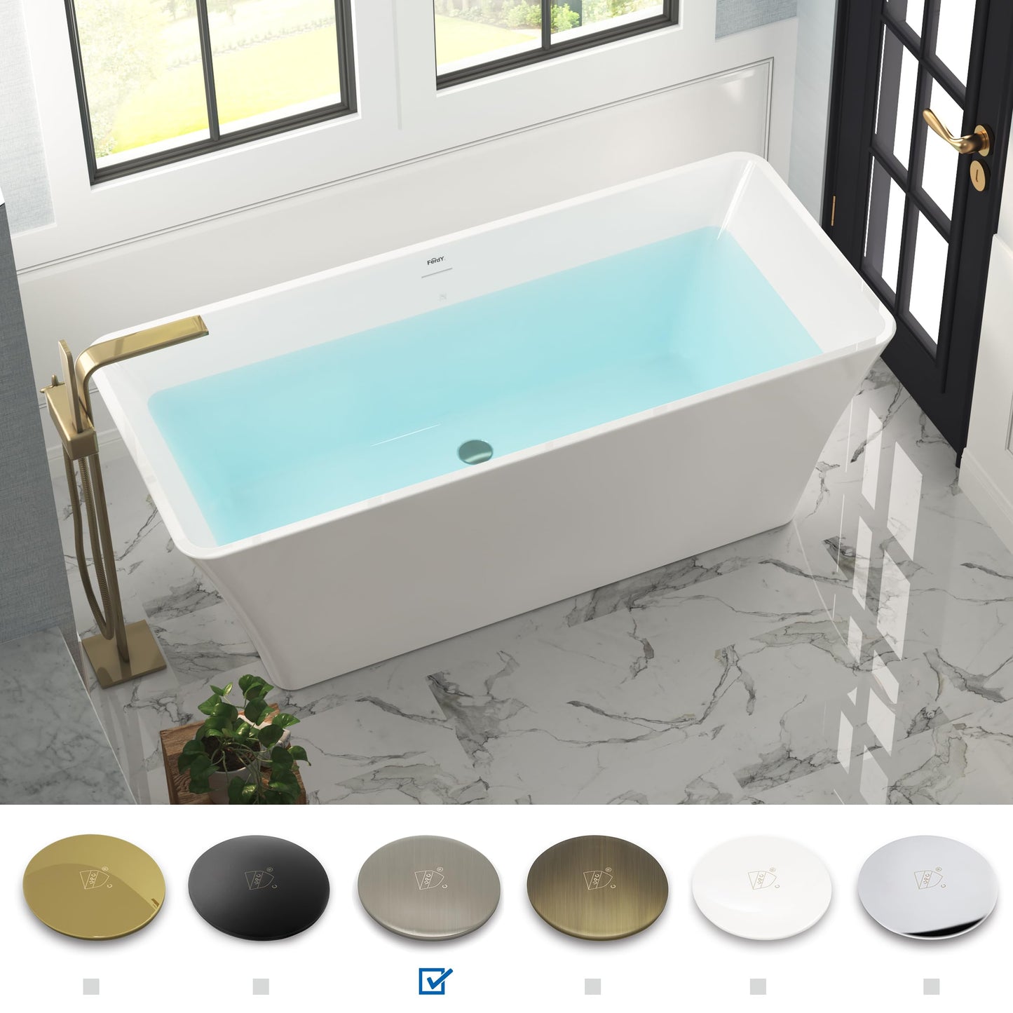 67" FerdY Maui Acrylic Tub