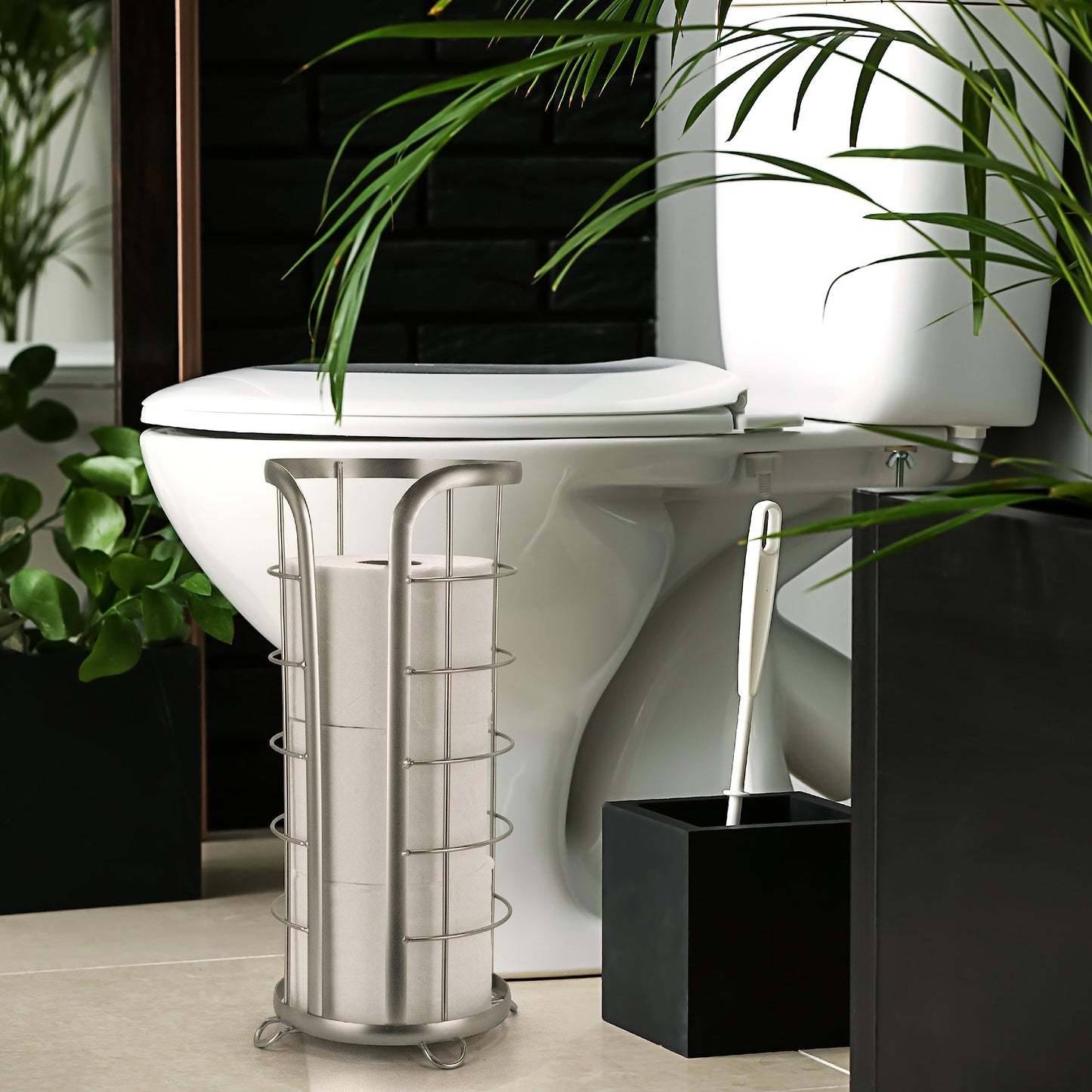 BROOKSTONE Chrome Toilet Paper Holder