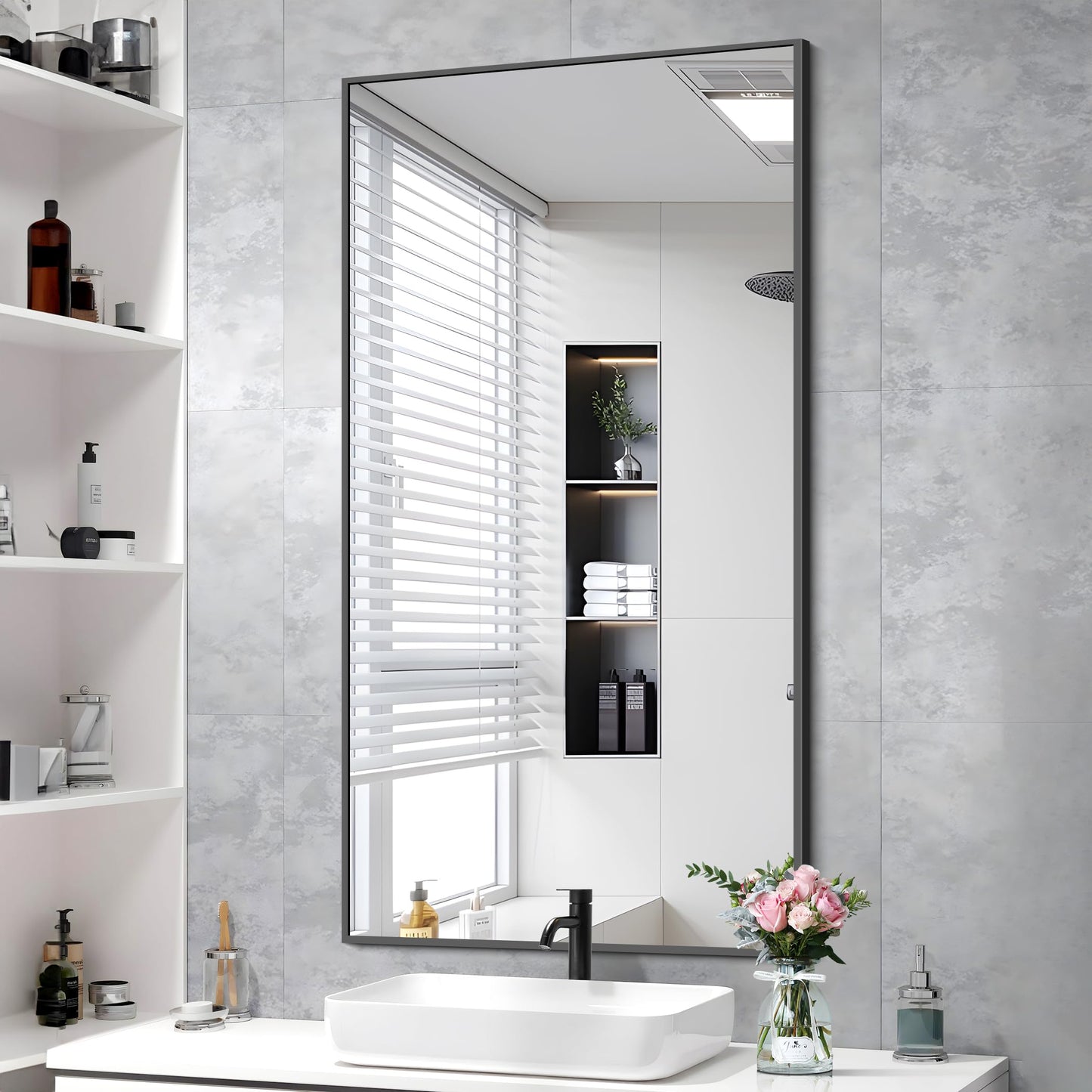 40x48 Black Bathroom Mirror