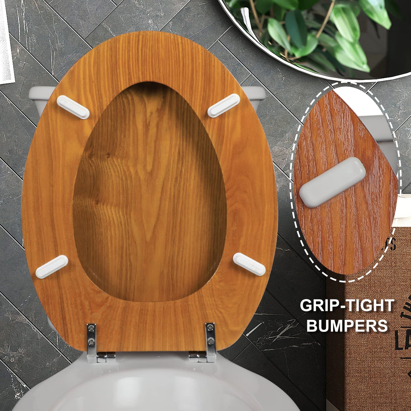 Angel Shield Wood Toilet Seat