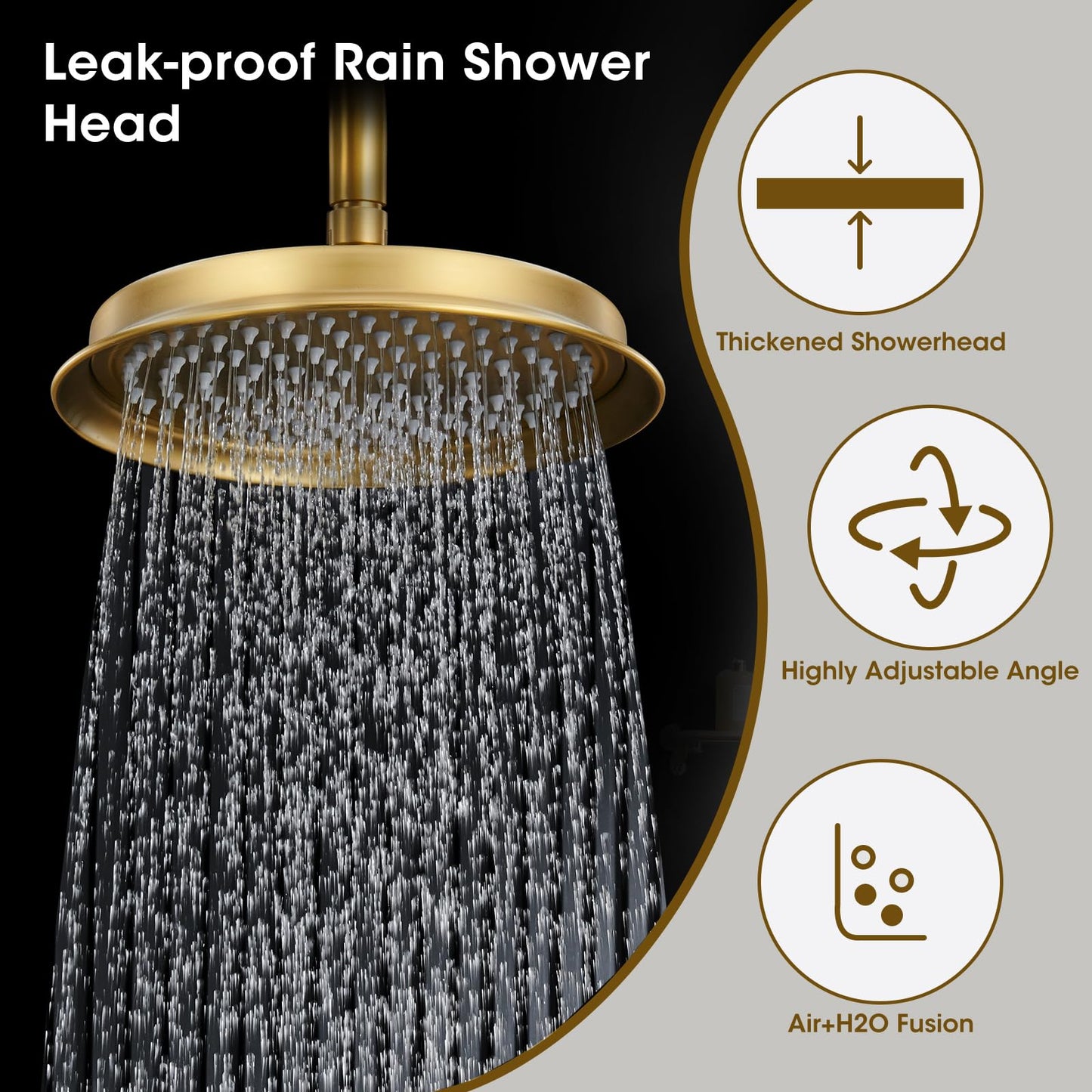 Rain Shower System – Brushed Gold