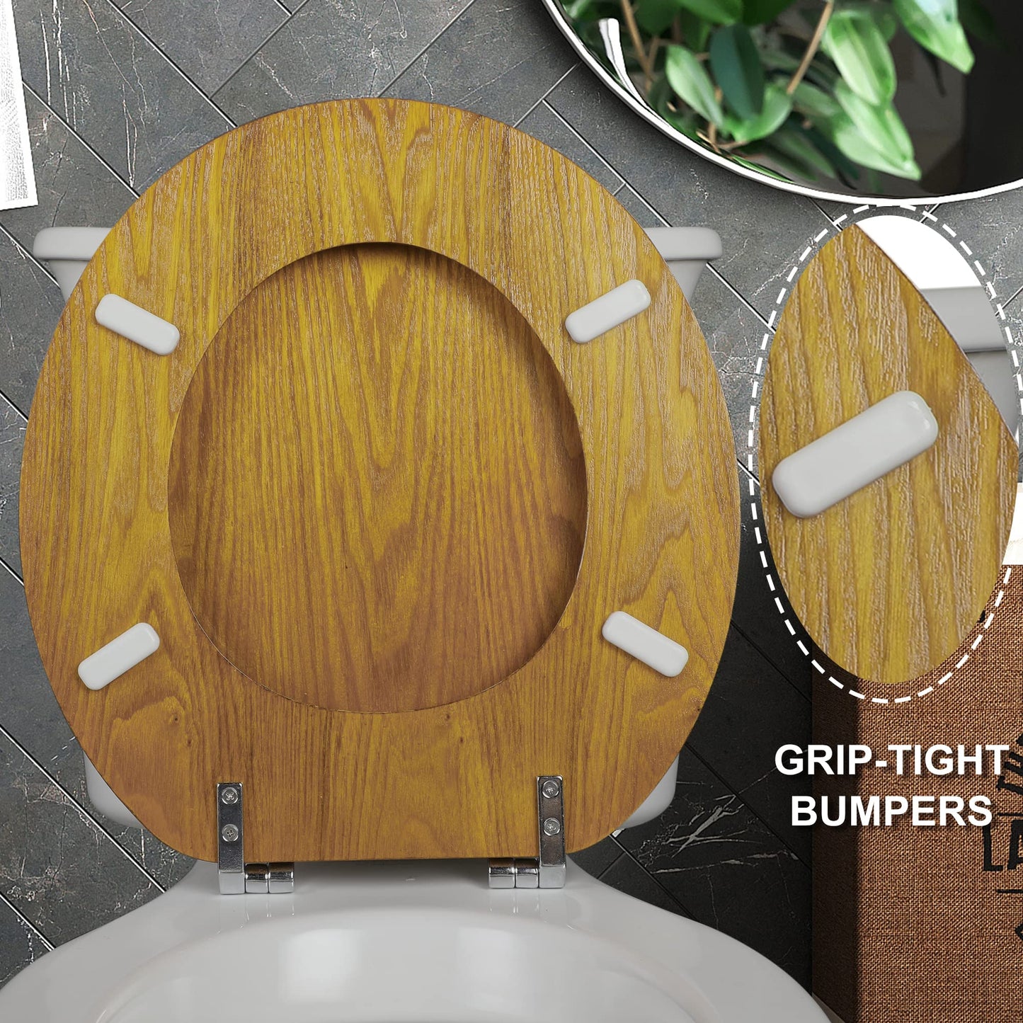 Angel Shield Wood Toilet Seat