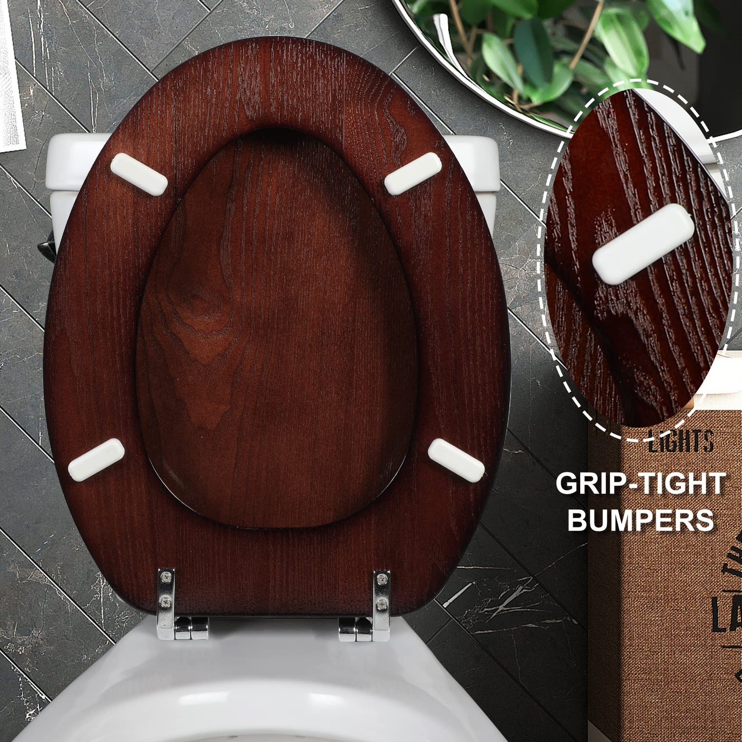 Angel Shield Wood Toilet Seat