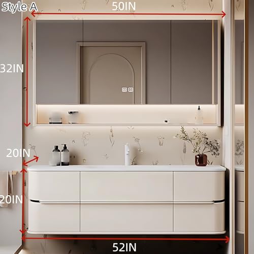58" White Bathroom Cabinet