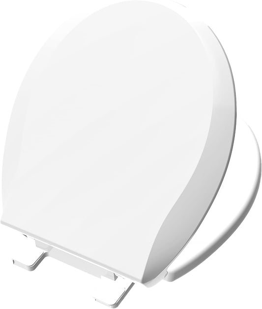 16.5" Round Soft Close Toilet Seat, White