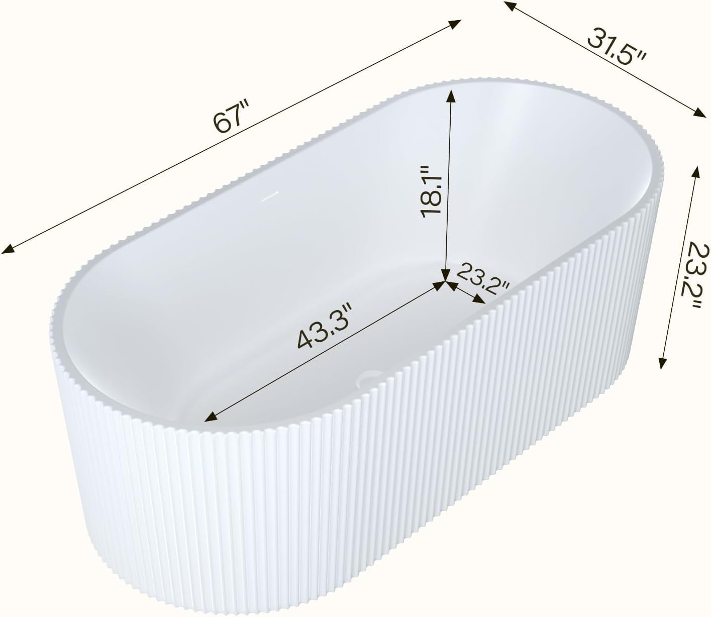 59" Freestanding Tub - White