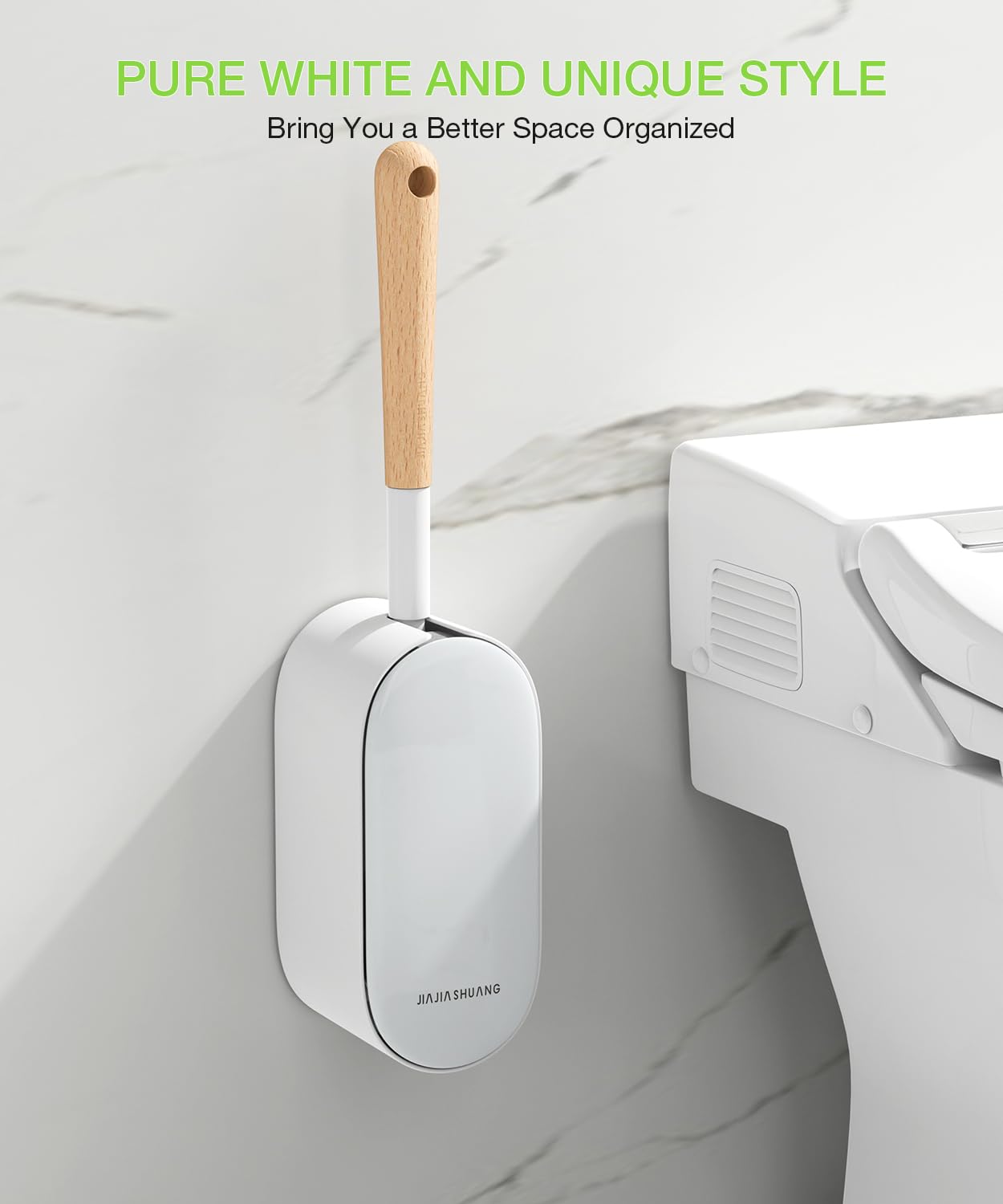 OSCIOSS Toilet Bowl Brush & Holder, White