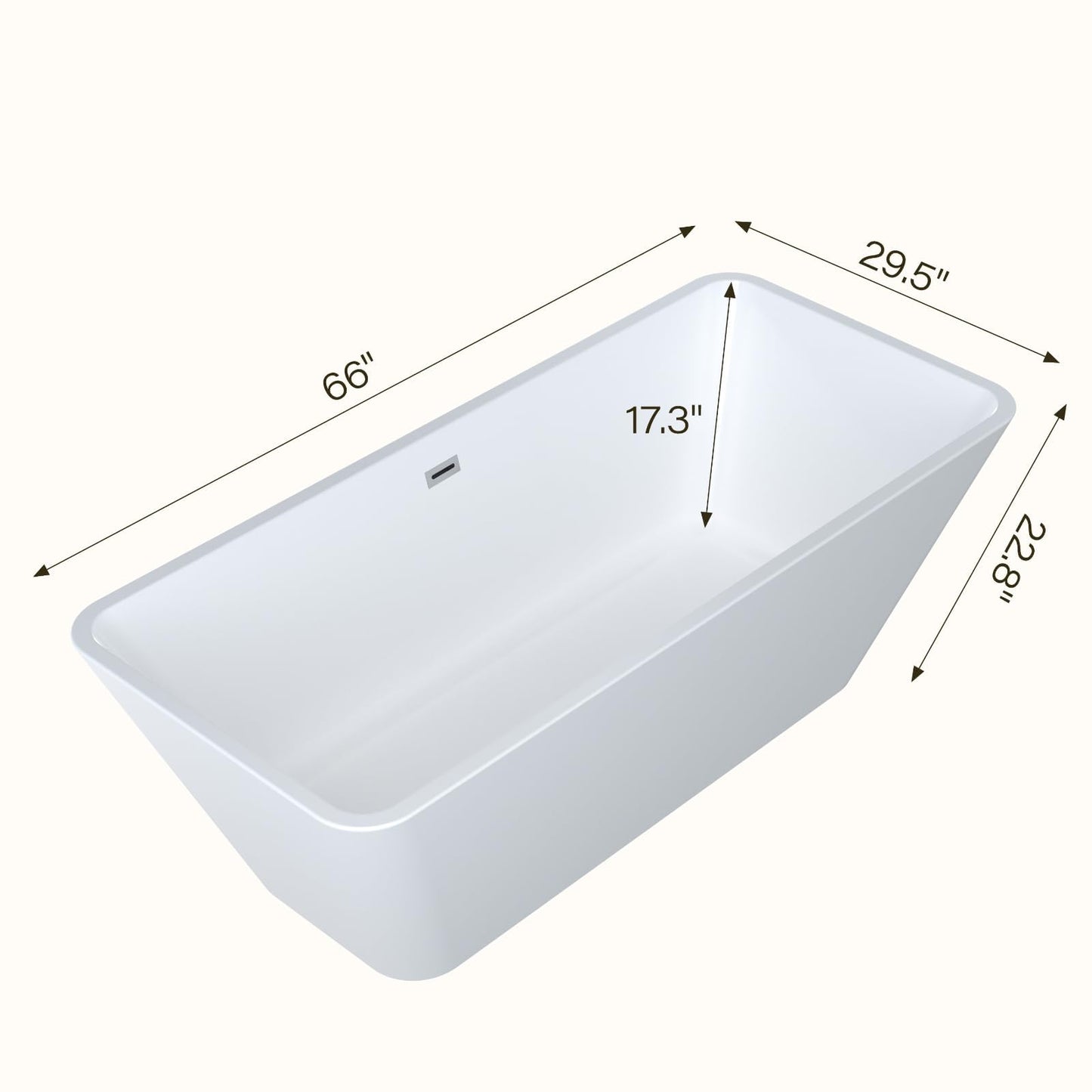 59" Freestanding Tub - White