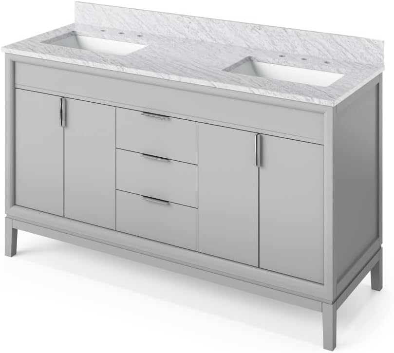 60" Grey Double Vanity