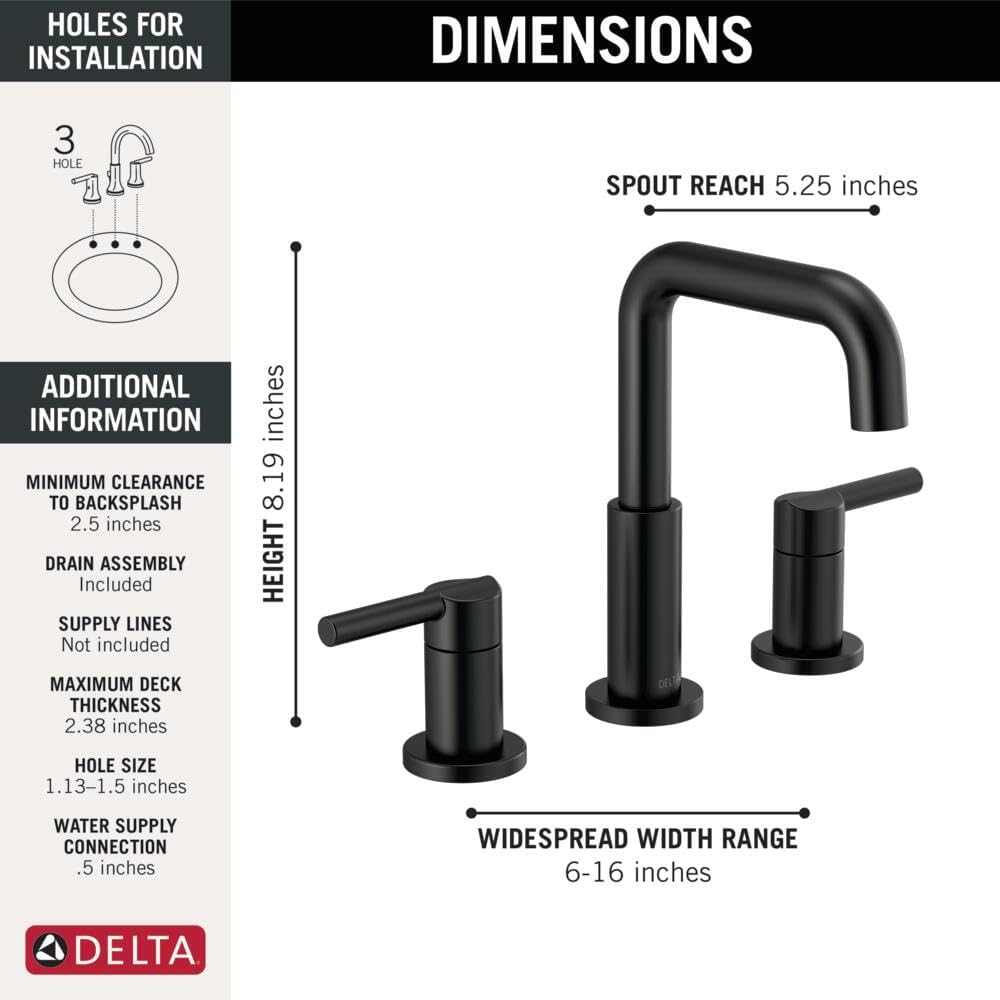 Delta Nicoli Matte Black Faucet