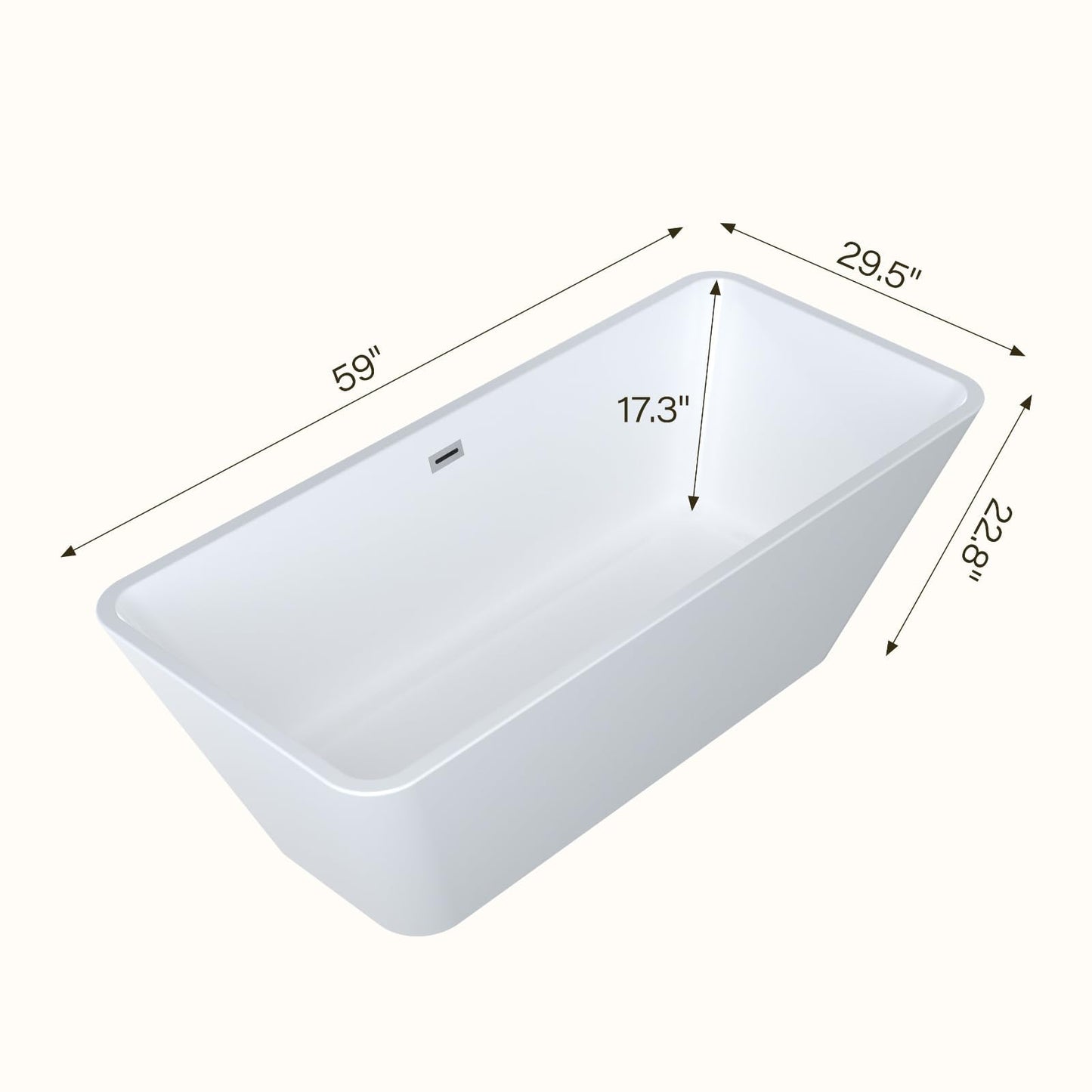 59" Freestanding Tub - White
