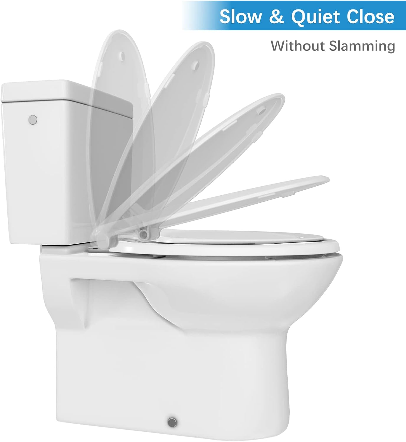 Elongated Toilet Seat with Toddler Seat, White