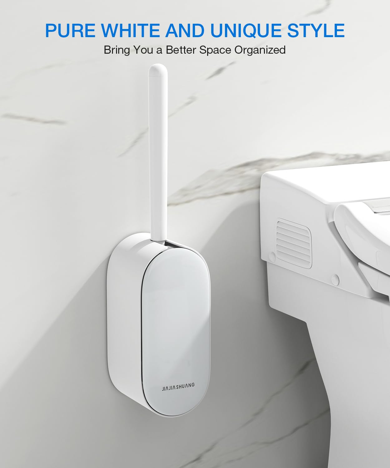 OSCIOSS Toilet Bowl Brush & Holder, White