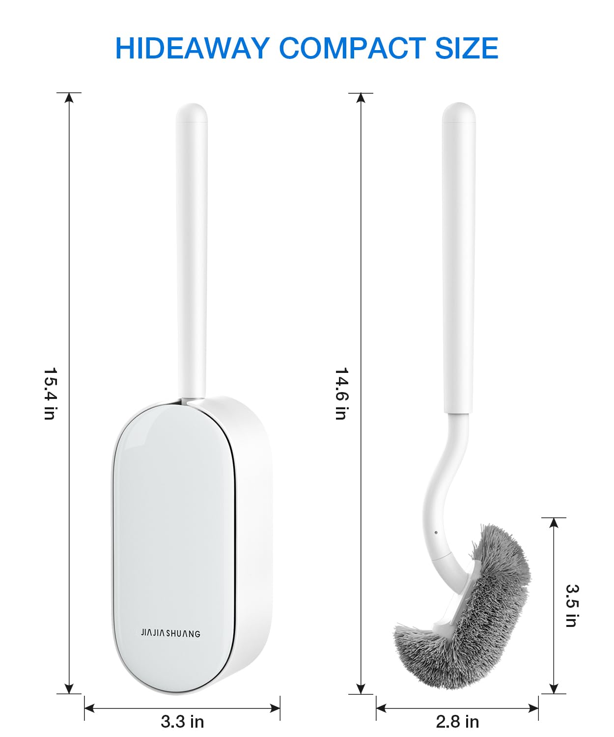 OSCIOSS Toilet Bowl Brush & Holder, White