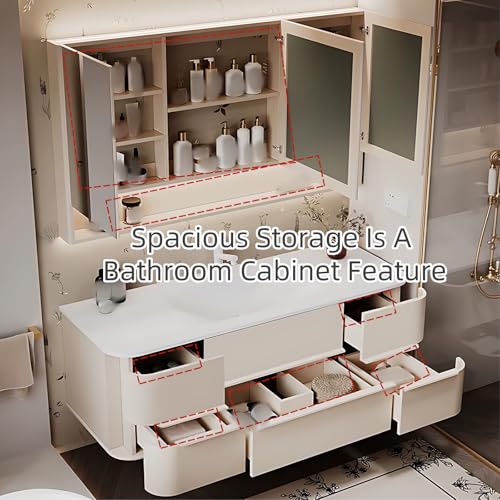 58" White Bathroom Cabinet