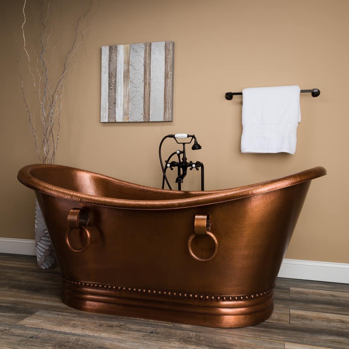 71" Hadley Copper Tub