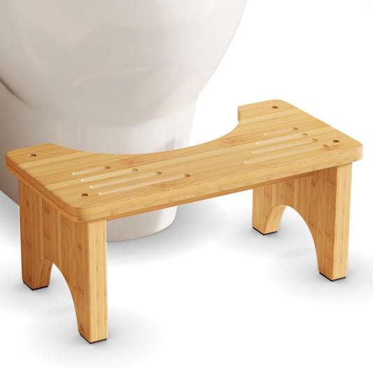 7" Bamboo Toilet Stool – Non-Slip