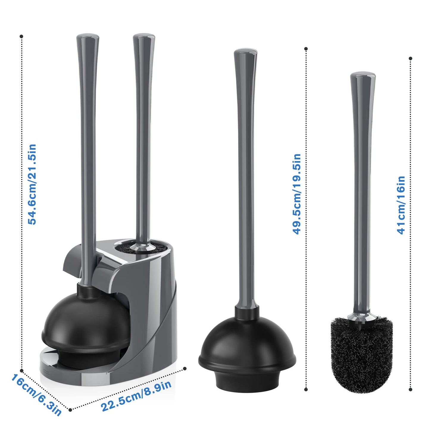 Toilet Brush & Plunger Set – Black