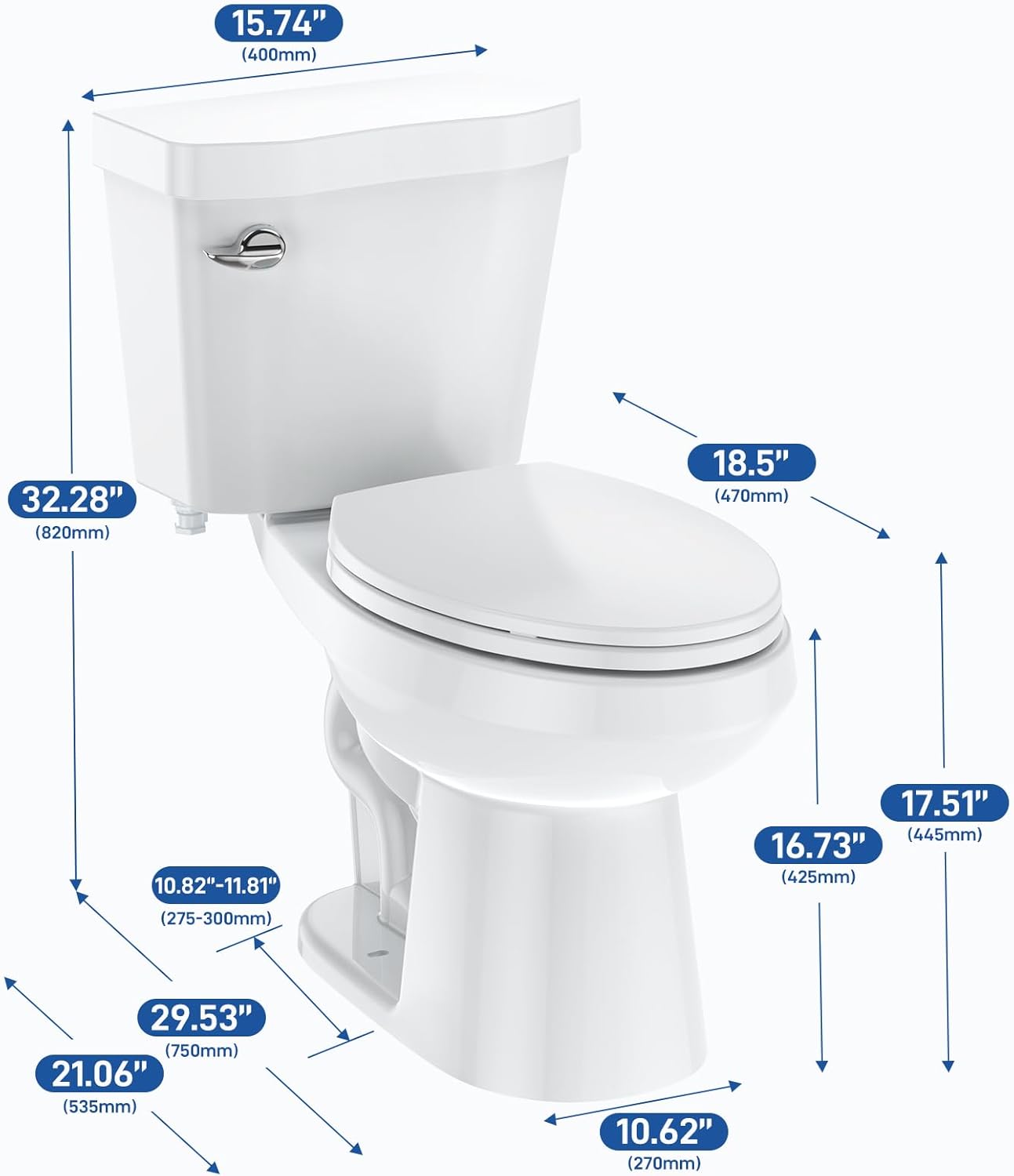 Senfot ADA Toilet – 17.5", White