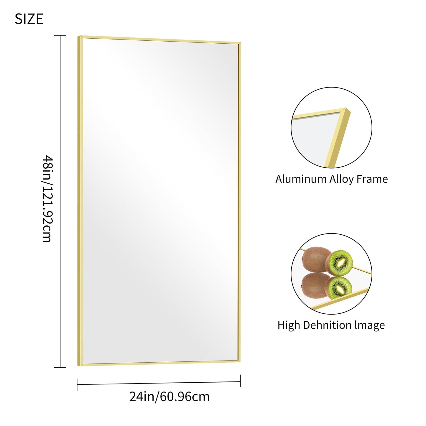 40x48 Black Bathroom Mirror