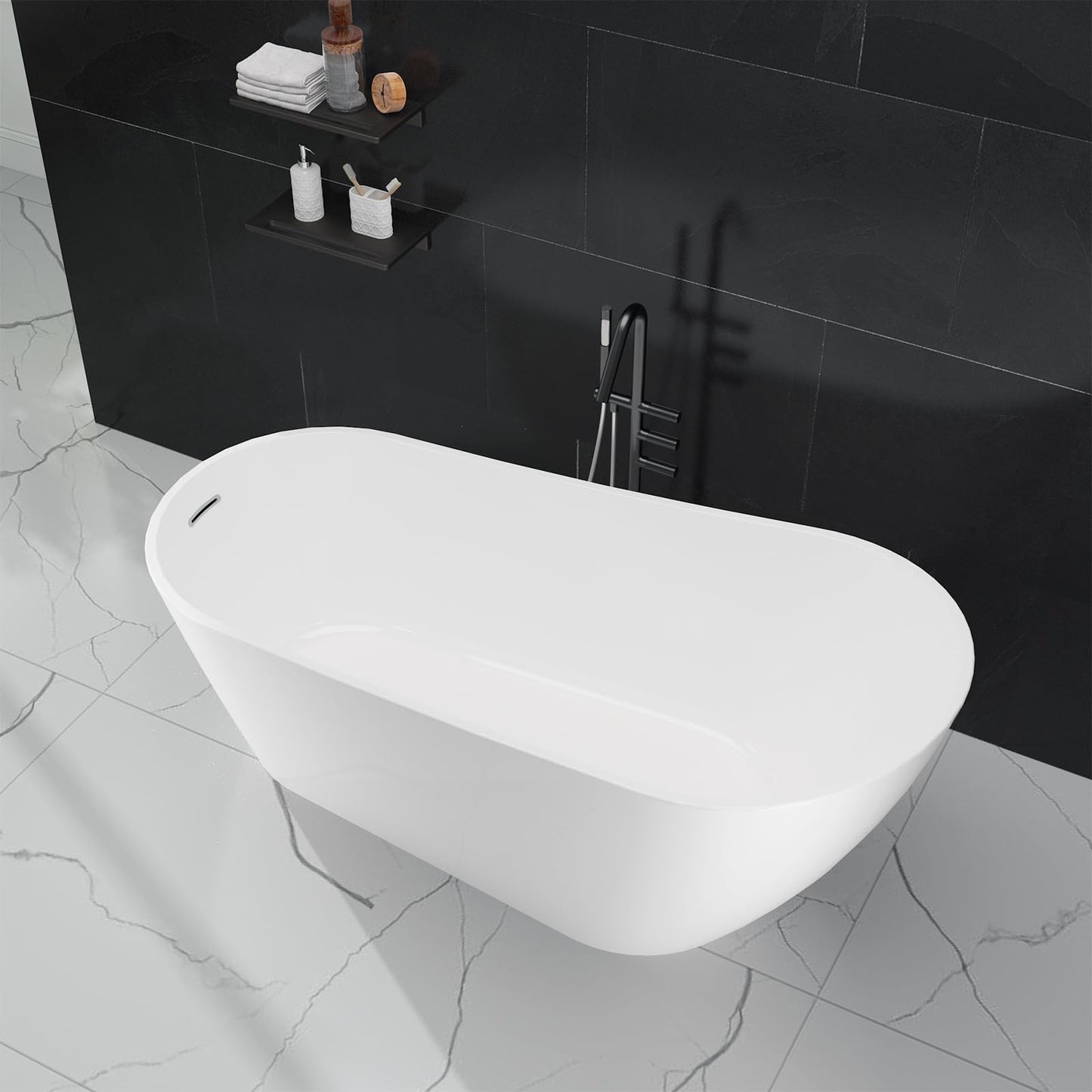 59" Freestanding Tub - White