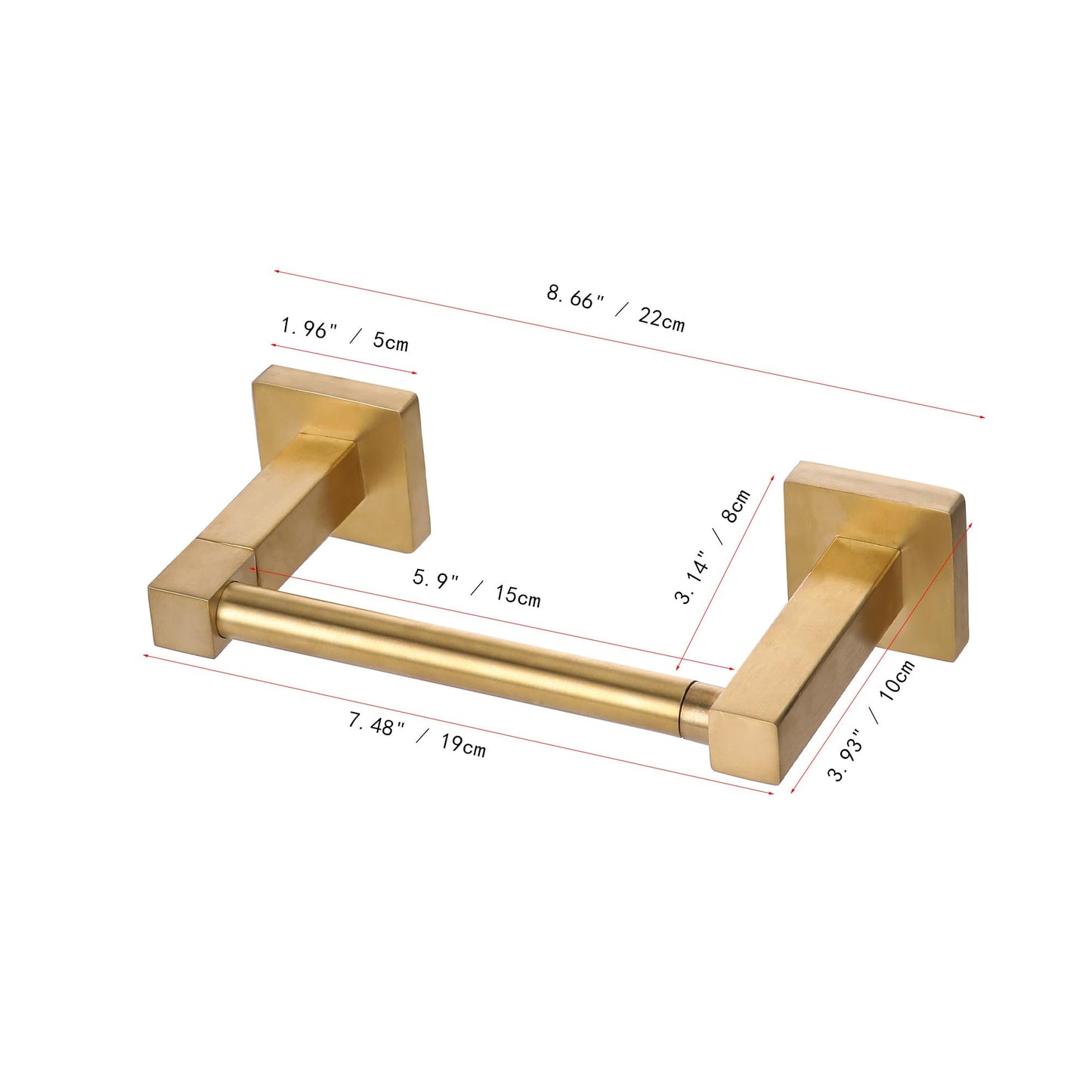 Brushed Gold Wall-Mount Toilet Paper Holder