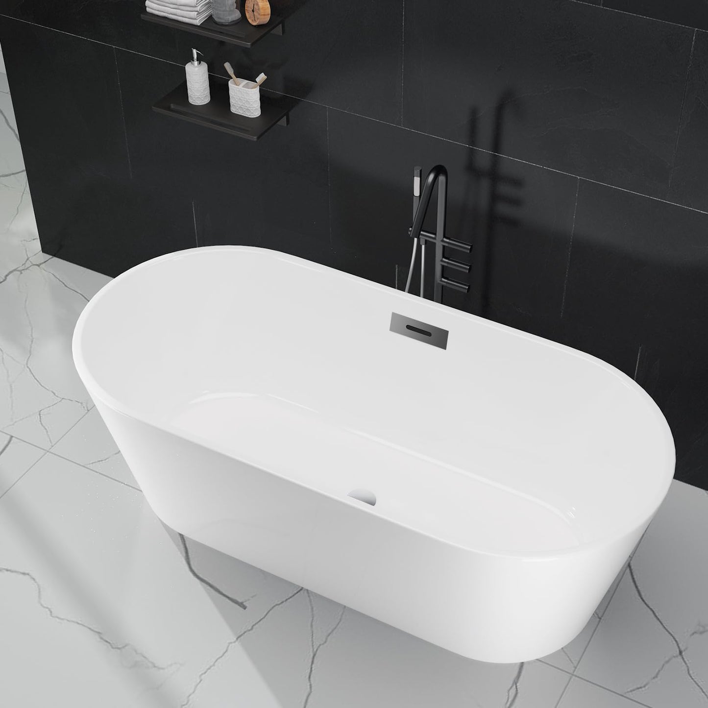 59" Freestanding Tub - White