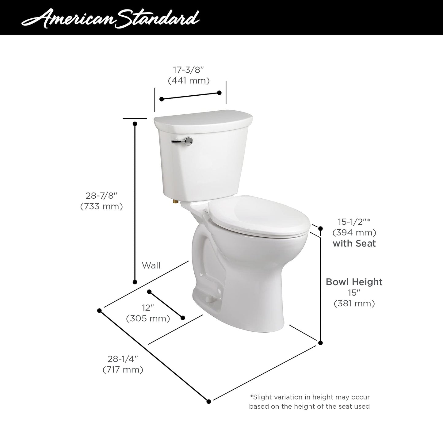 Cadet PRO Toilet – 1.6 GPF, White