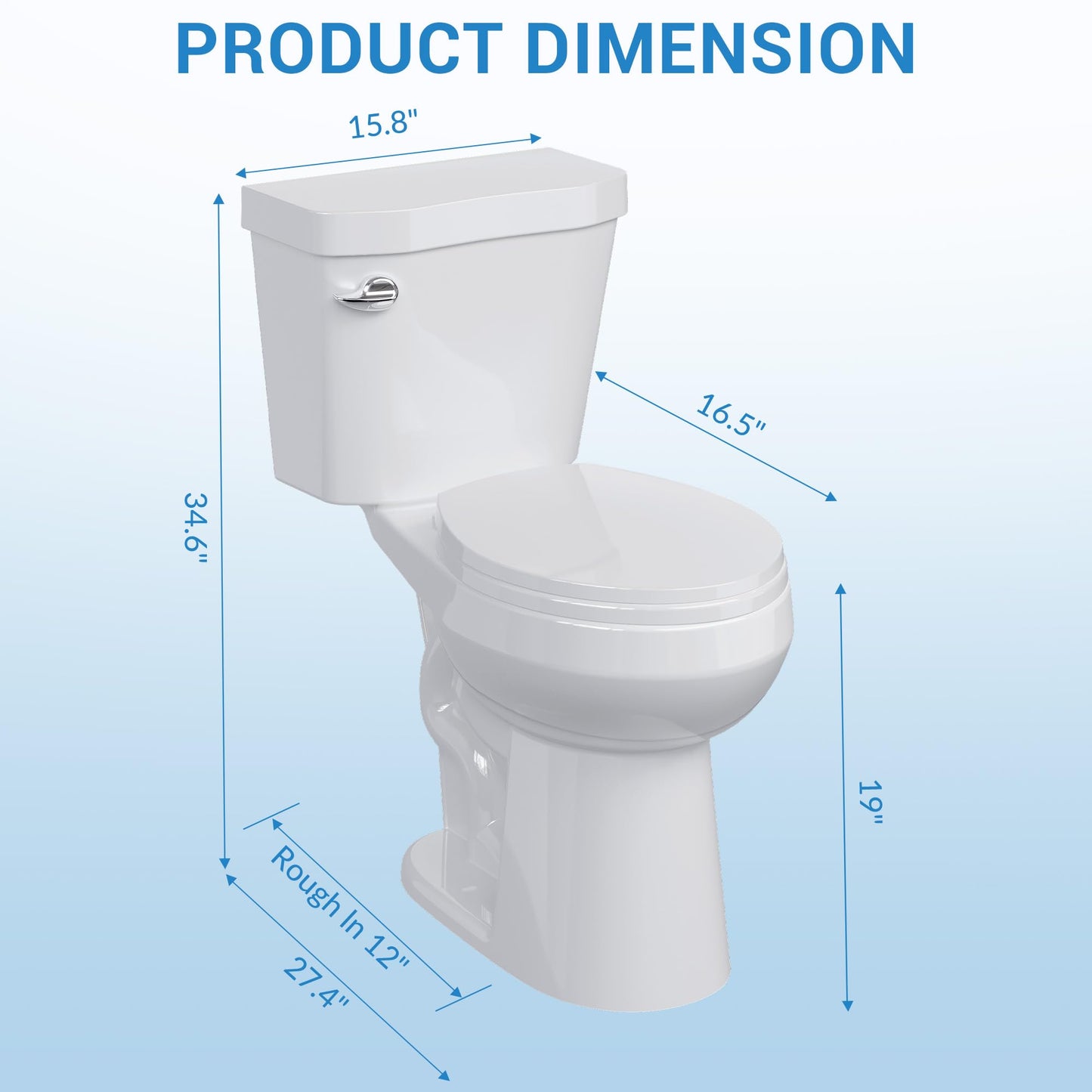 21" ADA Toilet – Dual Flush, White