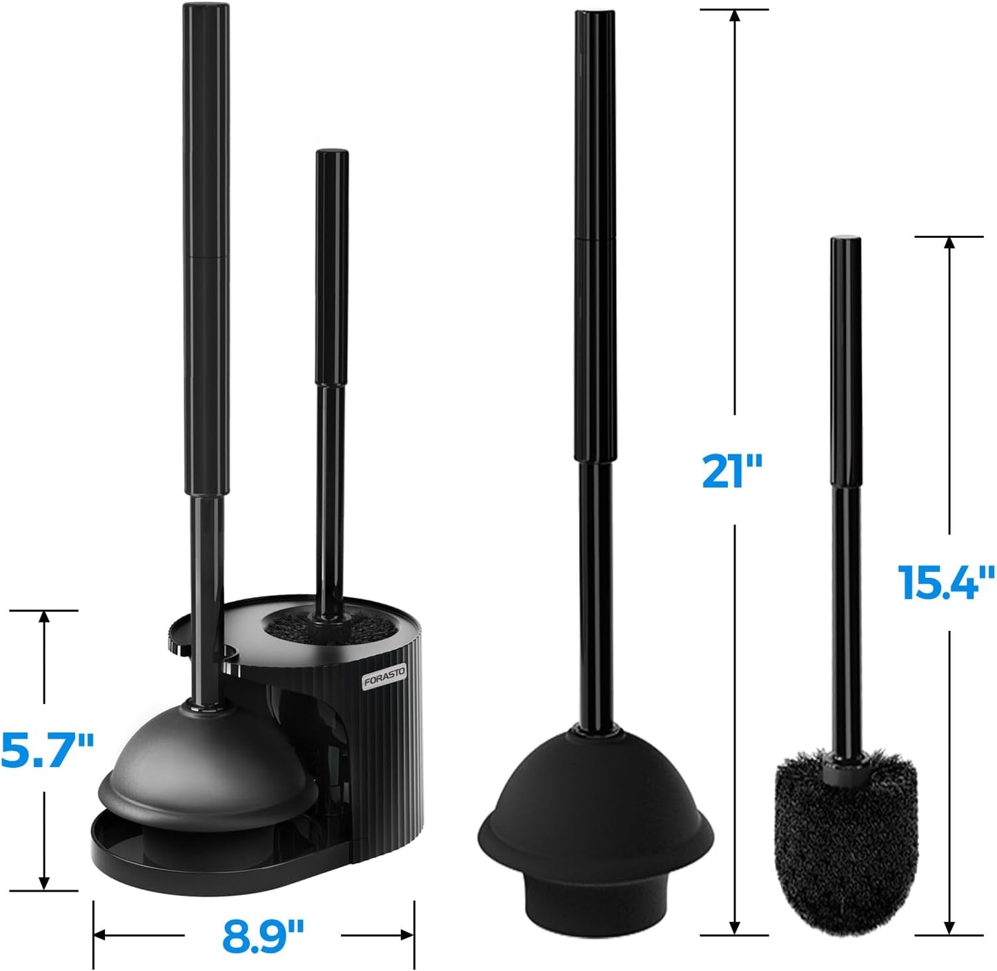 2-in-1 Toilet Brush & Plunger Set