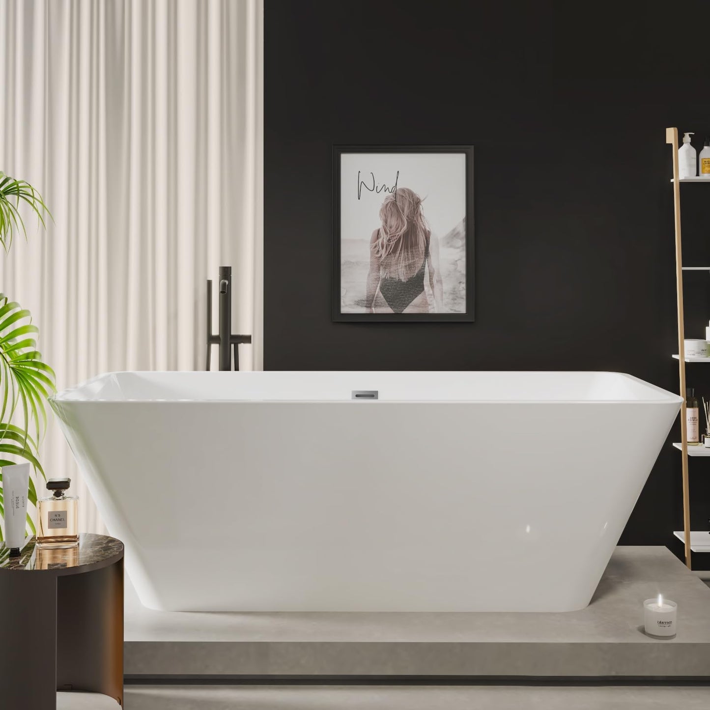 59" Freestanding Tub - White