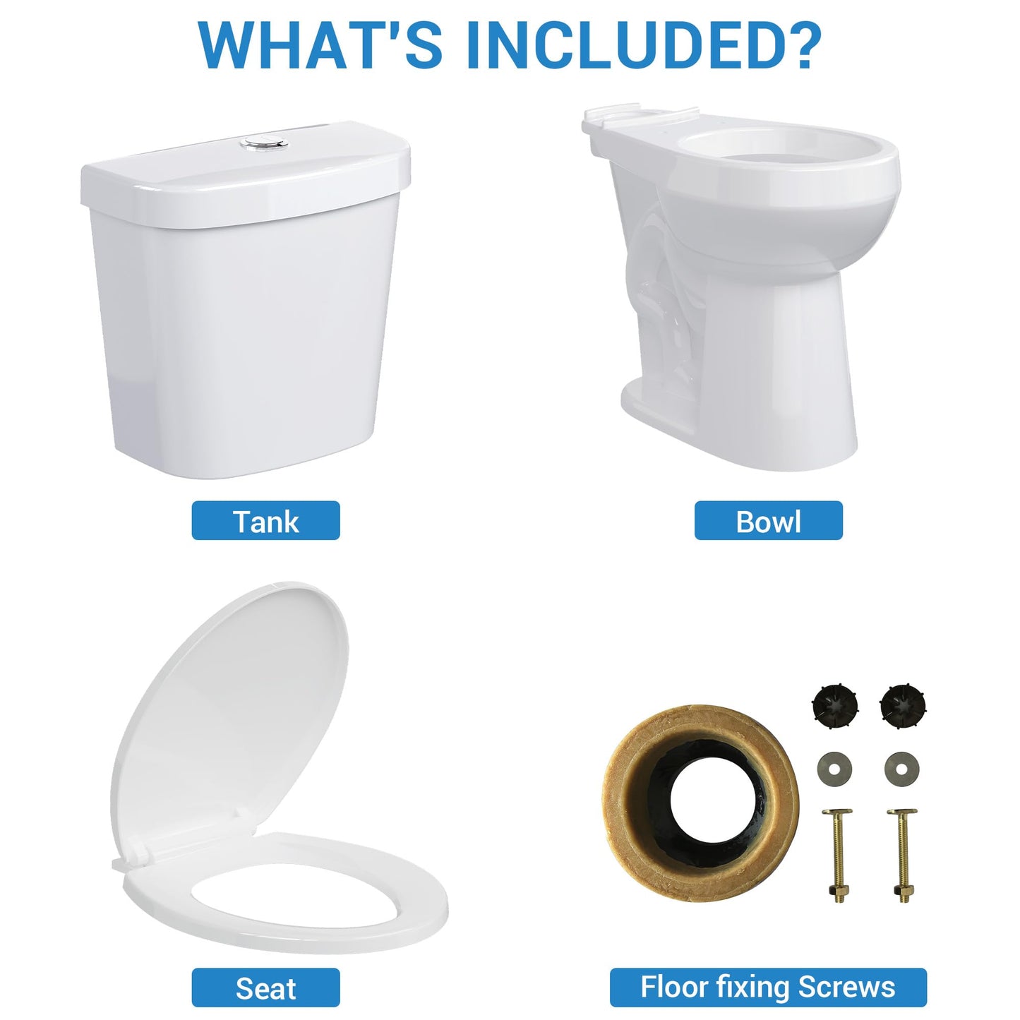 21" ADA Toilet – Dual Flush, White