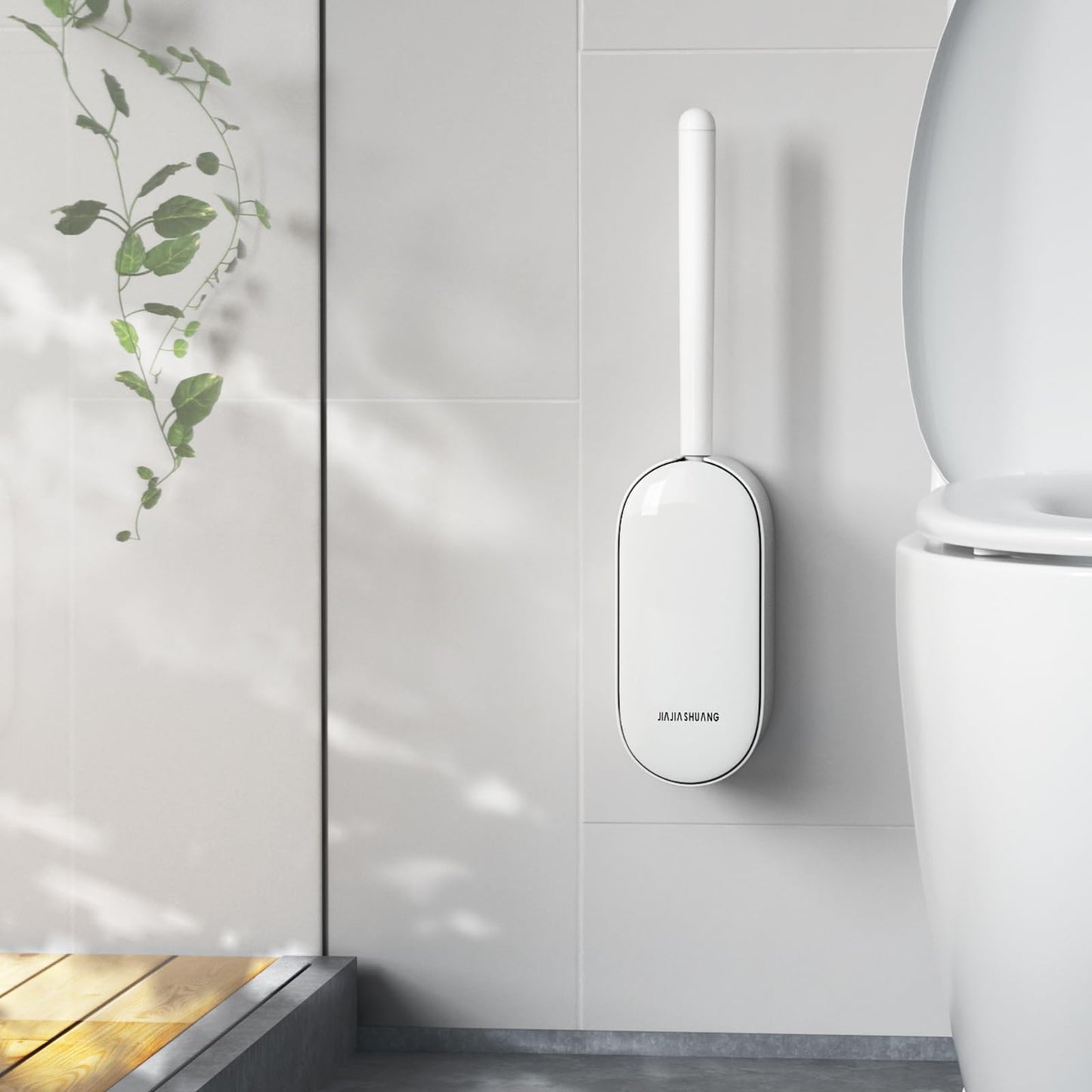 OSCIOSS Toilet Bowl Brush & Holder, White