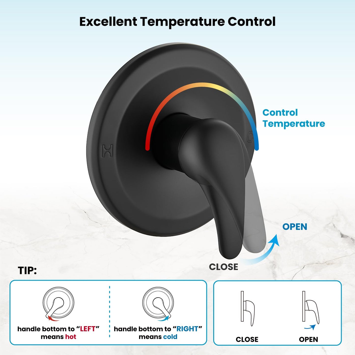 gotonovo Matte Black Shower Set