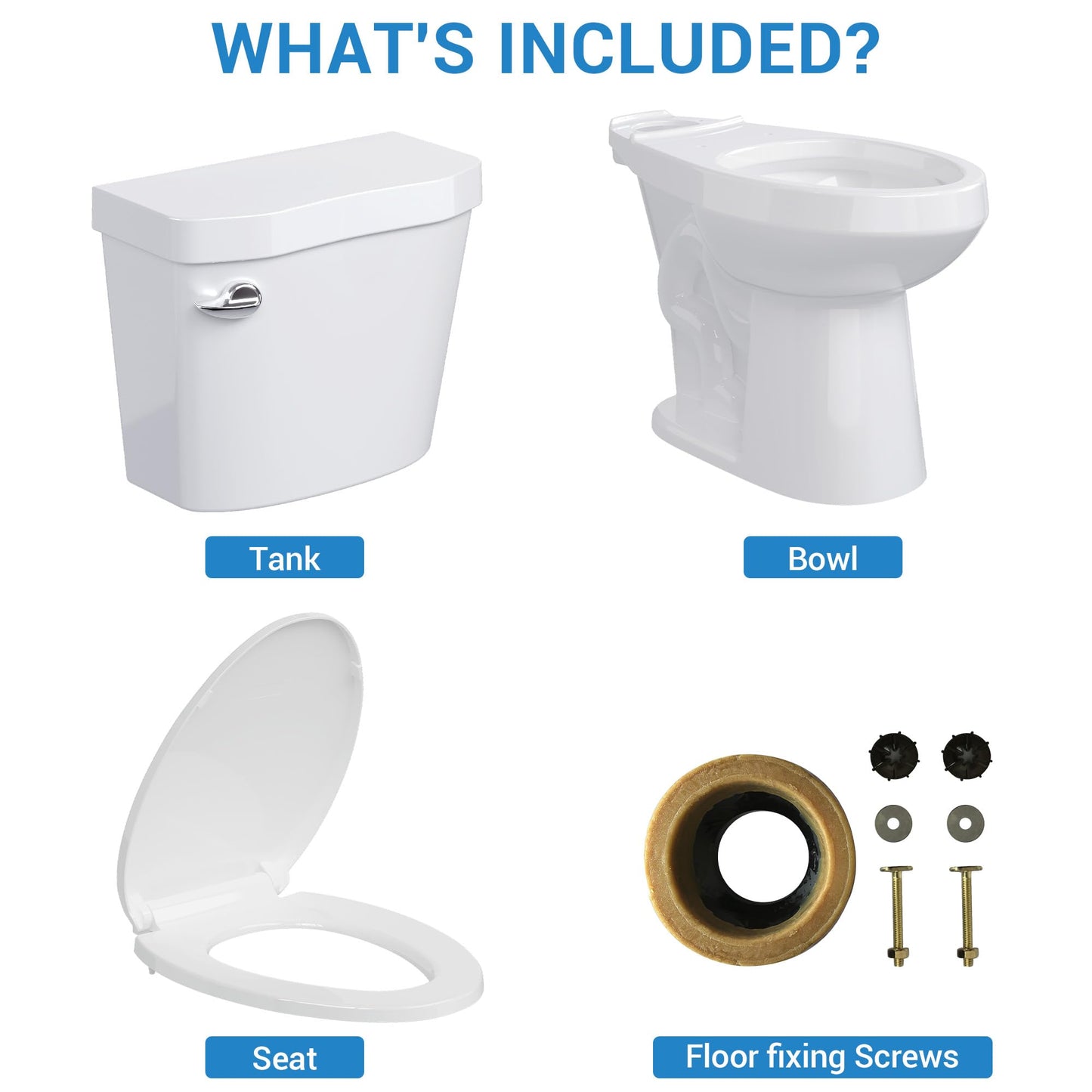 21" ADA Toilet – Dual Flush, White