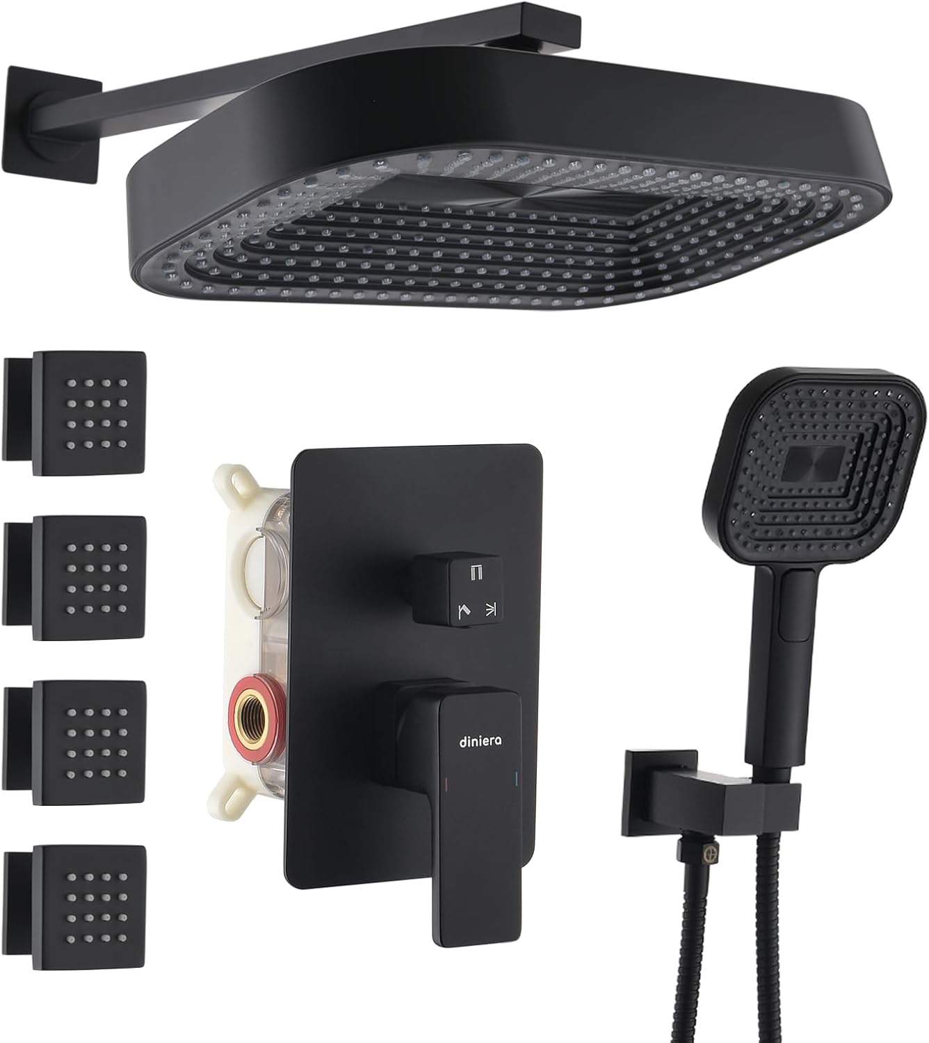12" Rain Shower – Matte Black