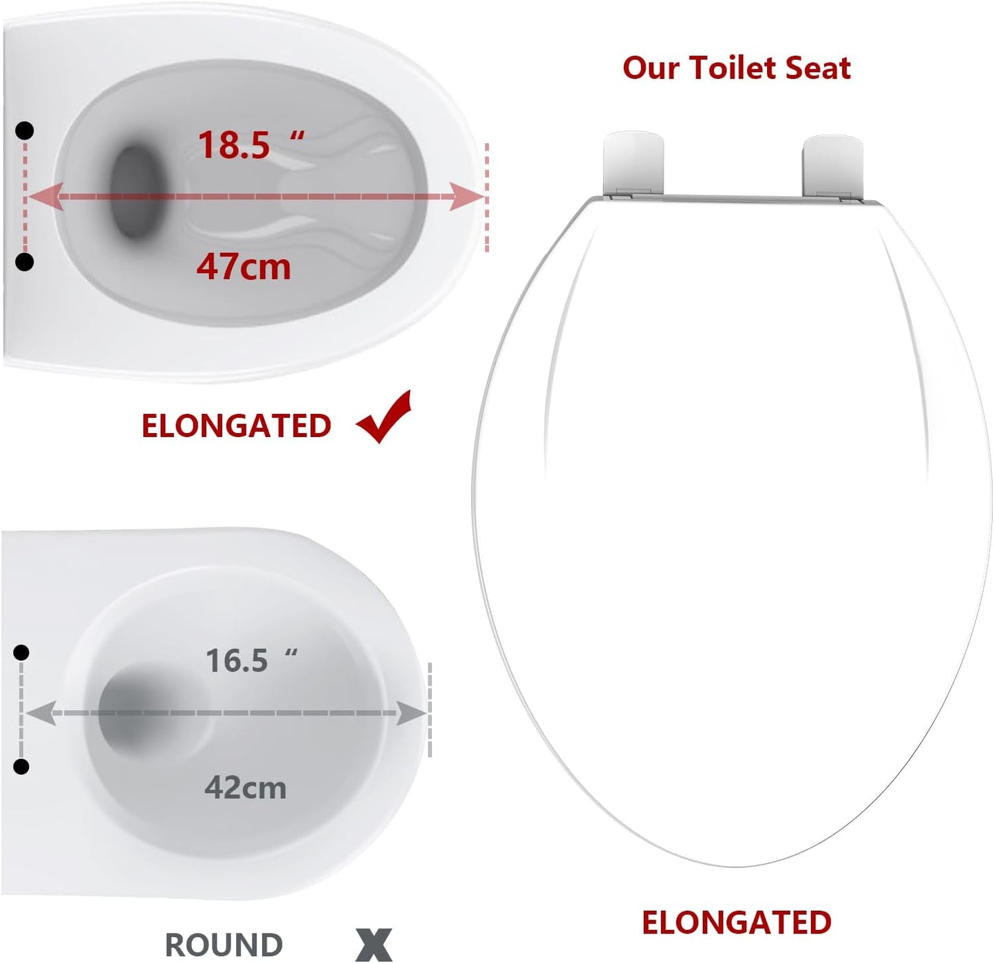 Elongated Soft Close Toilet Seat