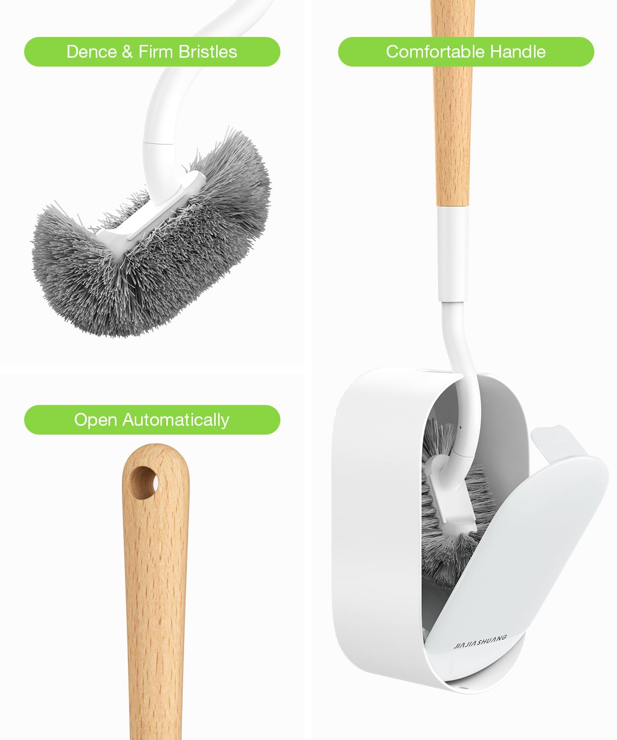 OSCIOSS Toilet Bowl Brush & Holder, White