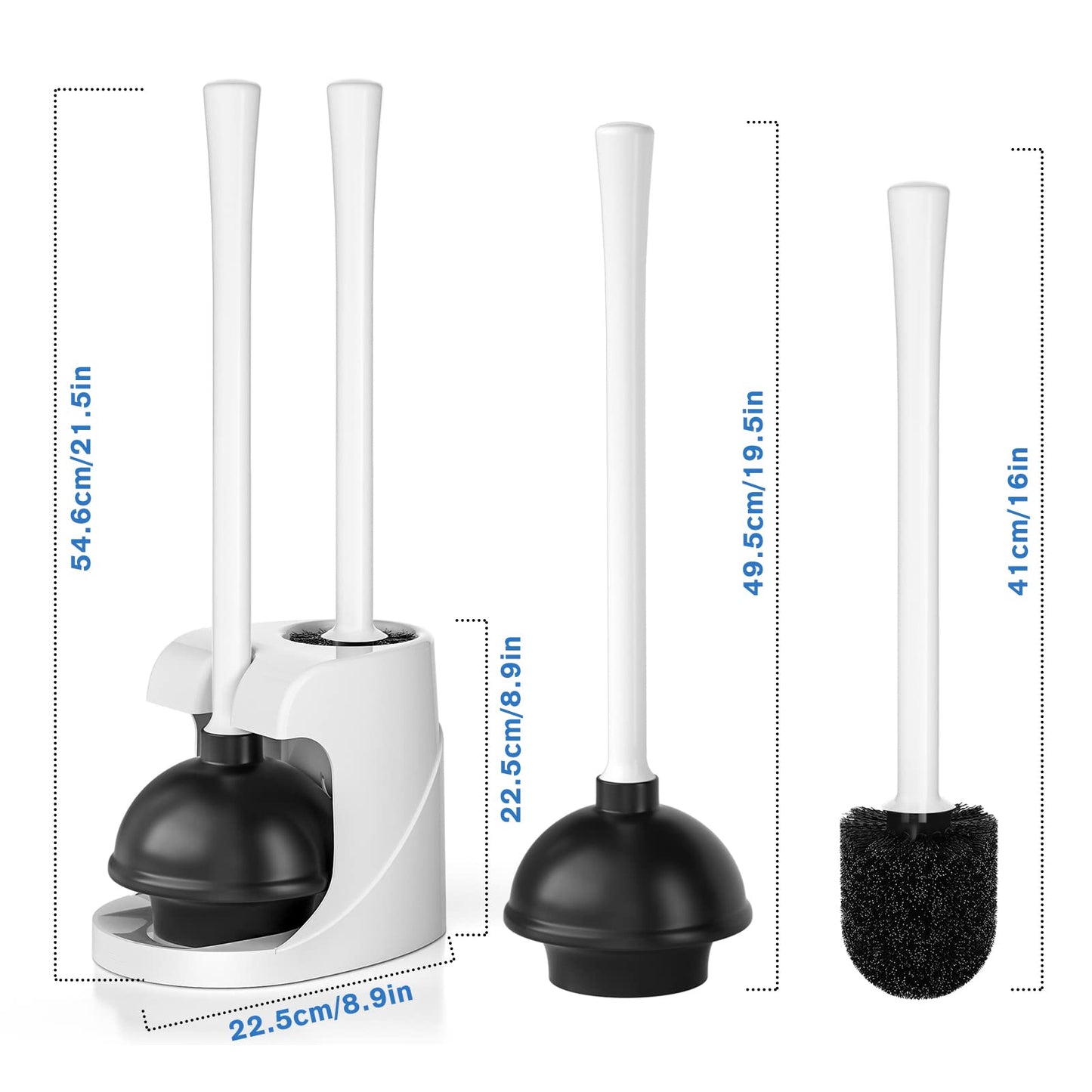 Toilet Brush & Plunger Set – Black
