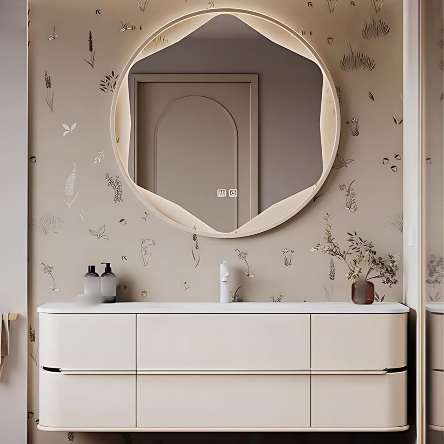 58" White Bathroom Cabinet